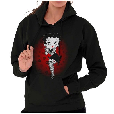 Betty Boop Dark Goth Tattoo Skull Hoodie Sweatshirt Women Brisco Brands