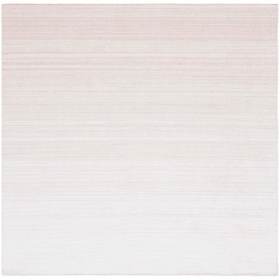 Handmade Beige Flat Woven Synthetic Square Rug 6'