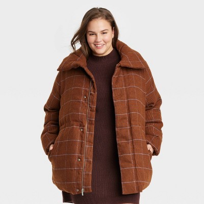 Women's Faux Leather Puffer Vest - A New Day™ Brown Xxl : Target