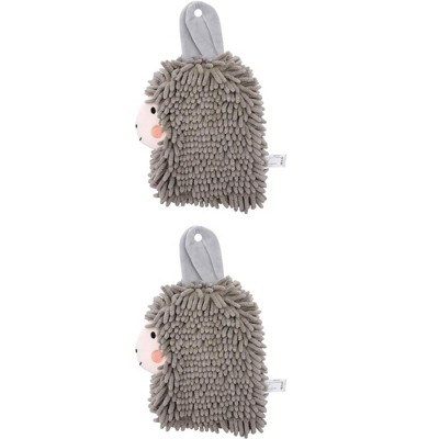 REGALWOVEN Cute Cartoon Alpaca Soft Absorbent Chenille Decorative Hand Towels 2 Pcs