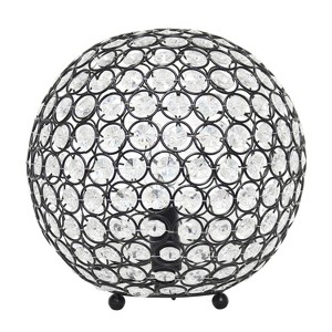 10" Elipse Medium Contemporary Metal Crystal Round Orb Table Lamp - Lalia Home - 1 of 4