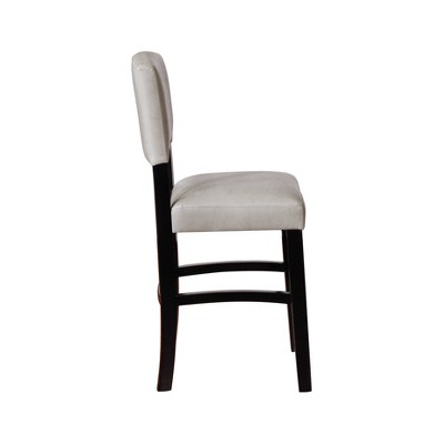 Dove Gray Faux Leather Counter Stool with Black Wood Frame
