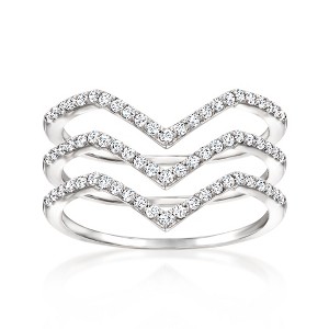 Ross-Simons 0.50 ct. t.w. CZ Jewelry Set: 3 Chevon Rings in Sterling Silver - 1 of 4
