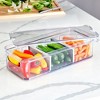 iDesign Large Fridge Organizer Bin with Removable Divider and Lid - Set of 3 - Clear/Gray - 4 of 4