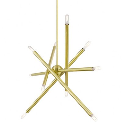 Soho Satin Brass 10-Light Sputnik Linear Chandelier