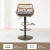 Kumasinova Modern Set of 2 Rattan Counter Height Bar Stools, 360° Swivel Bar Stools, Adjustable Counter Height Chairs with Footrest for Kitchen - 2 of 4
