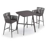 Eiland 3pc Patio Set with 36" Square Bar Table & Nette Bar Chairs - Oxford Garden