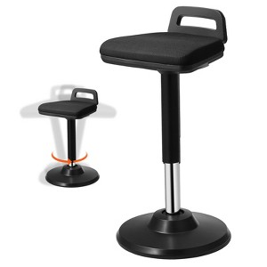 VEVOR Active Chair with Handle, Height-Adjustable (24.6-34.4") Wobble Chair Made of Elastic Fabric & 45 mm Foam, 8° Tilt Angle, Age 12-18, Black - 1 of 4