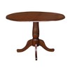 International Concepts 29.5" Lyla Round Dual Drop Leaf Pedestal Extendable Dining Table Espresso Brown: Modern Oval Kitchen Table for 4 - 2 of 4