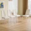 SEVOBAL Dining Chairs 4 Set High Back Seat in PU Material, Sturdy Black Leg for Dining Room, Kitchen and Living Room, White, 16.9"*16.7"*36.4" - 2 of 4