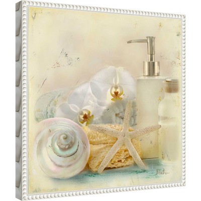 Beaded White Framed Nautical Still Life Canvas Print