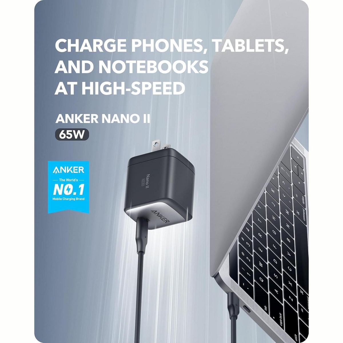 Anker Nano USB C Charger 65W GaN II PPS Fast Compact Foldable Charger - thumbnail 2
