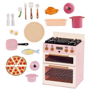 Our Generation Make & Bake Stove with Oven & Cooking Sounds Accessory Set for 18" Dolls