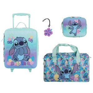 Disney's Stitch Kids' 14" 4-Piece Travel Value Set Carry on Luggage - 1 of 4