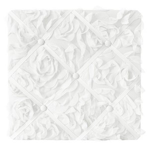 Sweet Jojo Designs Girl Fabric Photo Memo Board Rose White - 1 of 3