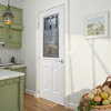 SpassWay 36"W*80"H 2-Panel Exterior Frosted Glass Prehung Front Entry Door Primed Interior Fiberglass Entrance Door - 2 of 4