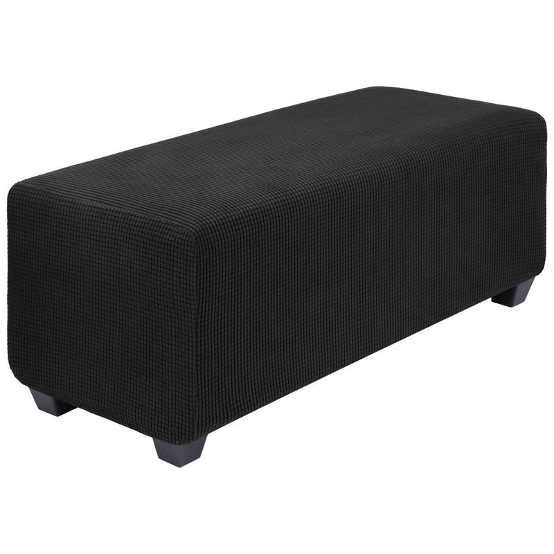 PiccoCasa High Stretch Ottoman Cover with Elastic Bottom Rectangle Storage Stool Cover Furniture Covers, 1 of 5
