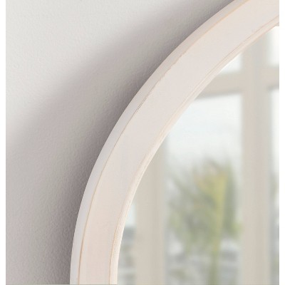 Hogan 24x36 White Oval Wood Framed Wall Mirror