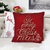 Yukimo Red Velvet Christmas Throw Pillow with Merry Christmas Embroidery, 20x20 Inch with Insert, Holiday Decorative Pillow for Couch and Bed - 4 of 4