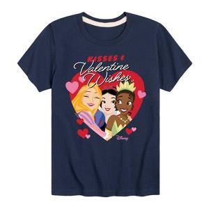 Girls' - Disney Princess - Kisses and Valentine Wishes Short Sleeve Graphic T-Shirt - 1 of 4