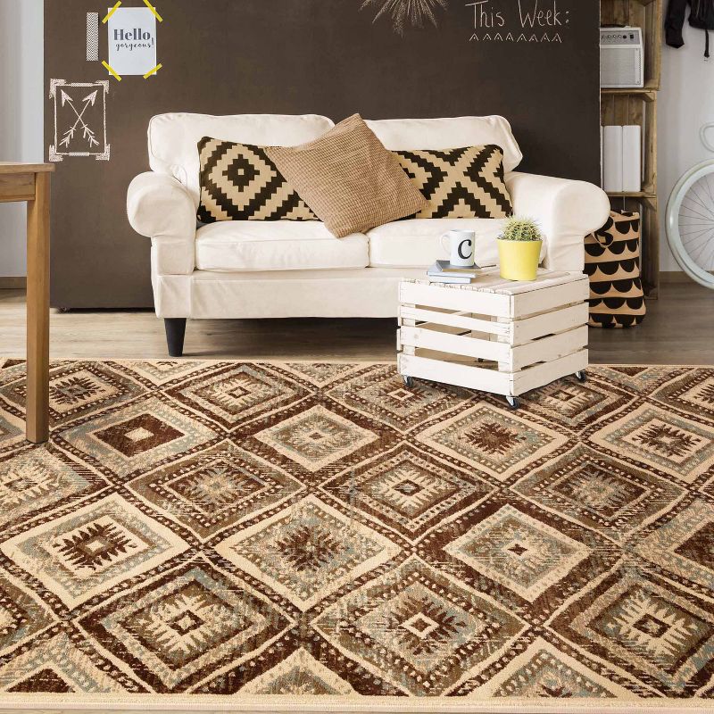 Farmhouse Rustic Diamonds Power-Loomed Living Room Bedroom Entryway Indoor Area Rug or Runner by Blue Nile Mills, 5 of 8