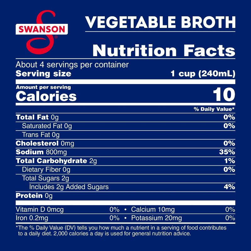 Swanson 100% Natural Gluten Free Vegetable Broth - 32 fl oz, 3 of 14