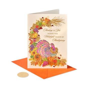 Painterly Wreath Thank You Greeting Card - Papyrus