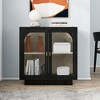 Buffet Cabinet with 2 Doors&Adjustable Shelf, Modern Kitchen Buffet Sideboard for Living Room, Kitchen with Golden Handles for Living Room, Kitchen - 2 of 4