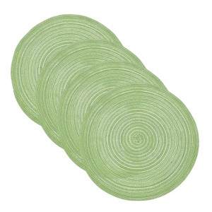 Unique Bargains Woven Braided Washable Decorative Round Placemat 4 Pcs - 1 of 4