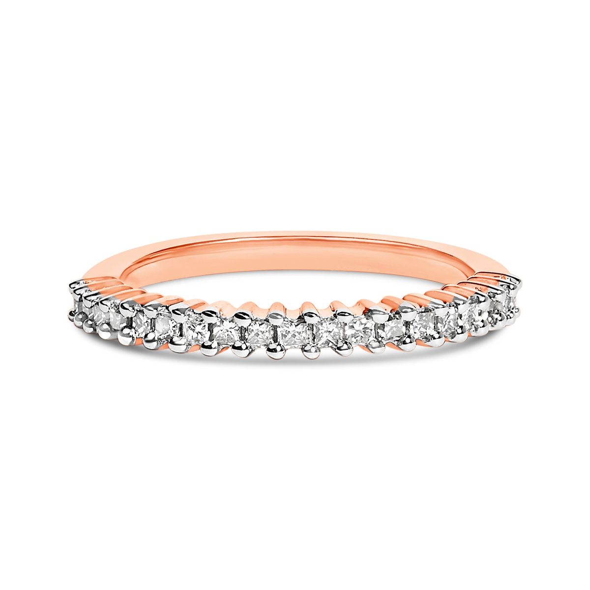 Haus of Brilliance 10K Rose Gold Plated Sterling Silver 1/3 Cttw Diamond Band Ring