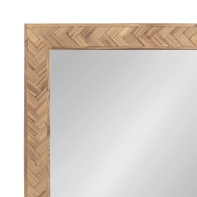 Braywood 24"x36" Rustic Brown Chevron Wood Rectangular Mirror