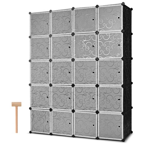YouYeap DIY 12 Cube Portable Closet Storage Organizer Clothes Wardrobe  Cabinet W/Doors