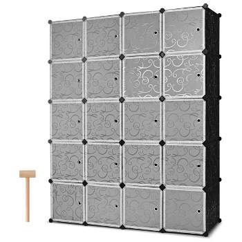 Costway DIY 20 Cube Portable Closet Storage Organizer Clothes Wardrobe Cabinet W/Doors