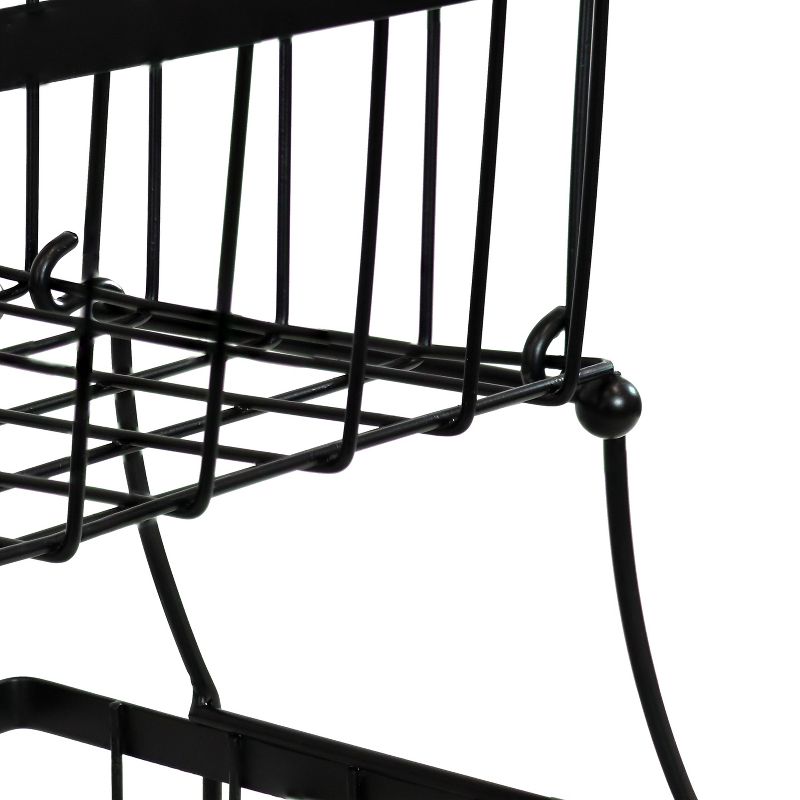Sunnydaze Indoor Metal Wire 2-Tier Collapsible Tabletop Storage Basket - Black, 5 of 9