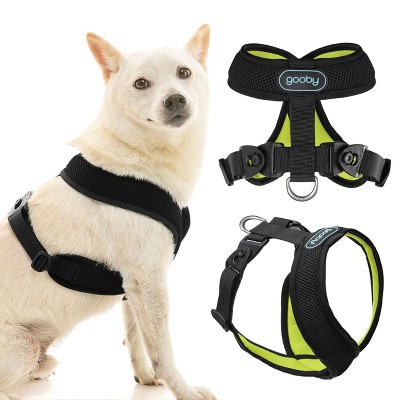 Gooby Comfort X Harness Dual Snap Mesh in Dog Harness Neon Black, X