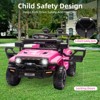 Red 12V Ride On Truck Car For Kids With Remote Control Bluetooth Speaker Led Lights Two Driving Modes And Safety Features Red - 2 of 4