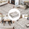 Vintage Machine Washable Area Rug for Living Room Kitchen Non Slip Non Shedding Distressed Floral Printed Carpet - 4 of 4