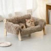 Mewoofun Pet Beds Cat Couch and Indoor Pet Sofa, Wooden Elevated with Removable Mattress Cover, Suitable for Kitty or Puppy, Brown, 22"*17.7"*10.6" - 2 of 4