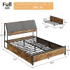 Full Size Bed Frame with Ergonomic Upholstered Headboard & Charging Station, Platform Bedframe with 3-Tier Storage Space,with Four Drawers - 3 of 4