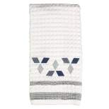 Cubes Stylish Embroidered Diamond Patterned Terry Hand Towel 26in x 16in By SKL Home