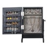 Gulches Small Mirror Jewelry Cabinet Organizer Armoire Storage Box Countertop with Stand Black - 3 of 4