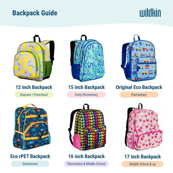 Mochila infantil Wildkin de 15 pulgadas – resistente, acolchada y ajustable para escuela y viajes 8