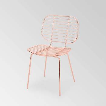 Loudon Modern Glam Iron Dining Chair Rose Gold - Christopher Knight Home
