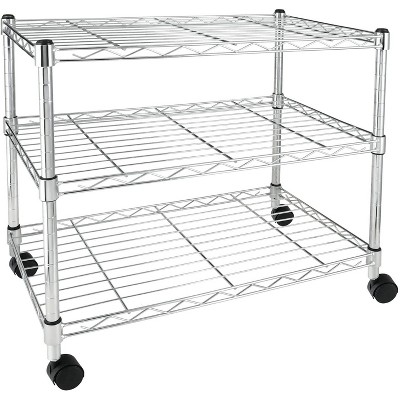 Vynxaria Versatile Heavy Duty 3-Tier Utility Storage Shelves, Black, 24" D x 14" W x 20" H