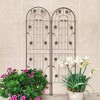 MOEPISY 2 Pack Metal Garden Trellis 71 inch x 19.7 inch Brown - 3 of 4