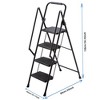 ALEXOUN Folding Ladder,300 lbs Folding Step Stool with Handrails and Wide Anti-Slip Pedal,Portable Steel Ladder Home,Kitchen and Office,Black - 3 of 4