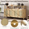 Lyngins Sideboard Buffet Cabinets with Handleless Push-to-Open Design,Bohemian Style Rattan Coffee Bar Cabinets,Credenzas for Kitchen,Entryway - 4 of 4