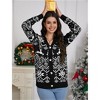 Clearlove Womens Christmas Cardigan V Neck Button Down Long Sleeve Open Front Cardigan Sweaters Knitwear Snowflake Elk Pattern - 4 of 4