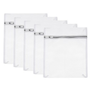 Unique Bargains Mesh Laundry Wash Bag with Zipper for Delicate Clothing 5 Pcs - 1 of 4