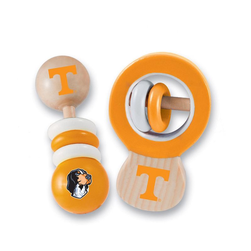 Baby Fanatic Wood Rattle 2 Pack - NCAA Tennessee Volunteers Baby Toy Set, 2 of 5